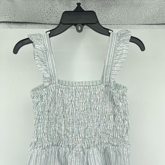Carter’s Girls Blue Striped Smocked 100% Cotton Sleeveless Jumpsuit Size 5 - Picture 6 of 14